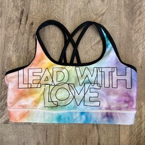 Colorful Peloton | WITH Tie-Dye Strappy Sports Bra Size Medium